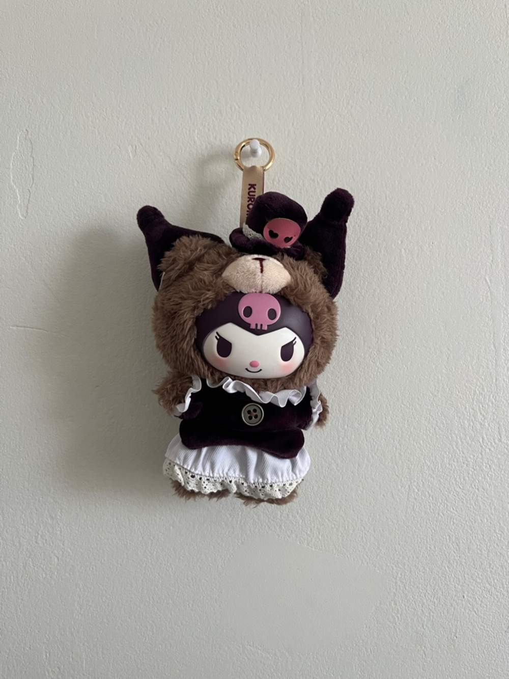 Sanrio Kuromi Plush Keychain - Brown, White & Purple Outfit